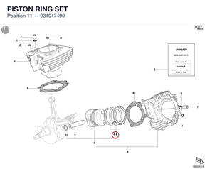 PISTON RING SET 034047490 diagram position