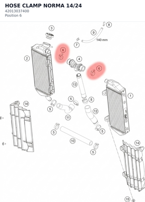 Diagram preview: HOSE CLAMP NORMA 14/24 (42013037400)