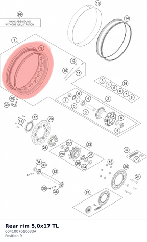 Diagram preview: Rear rim 5,0x17  TL (6041007010033A)