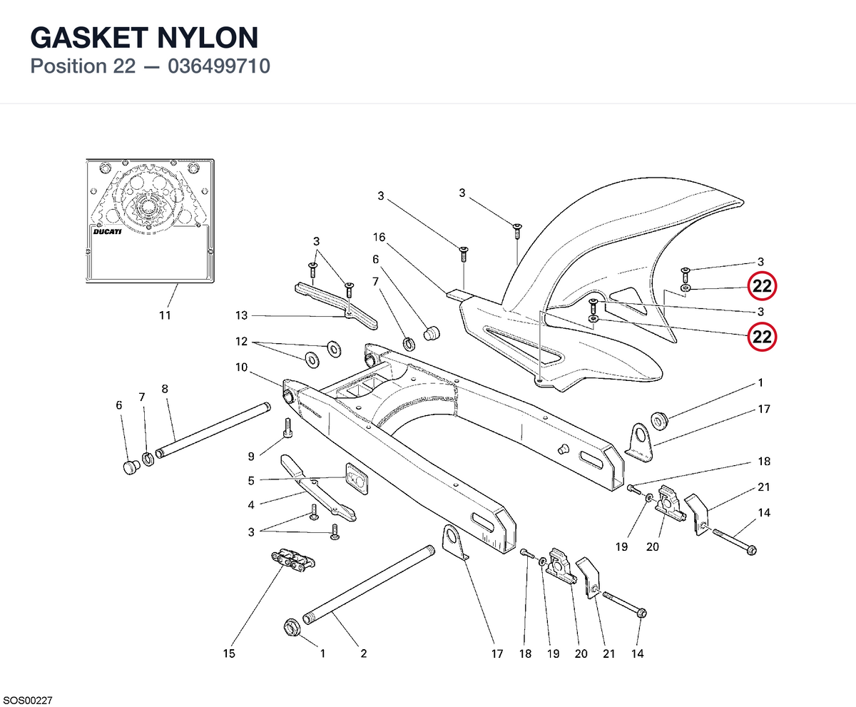 GASKET NYLON 036499710 diagram position