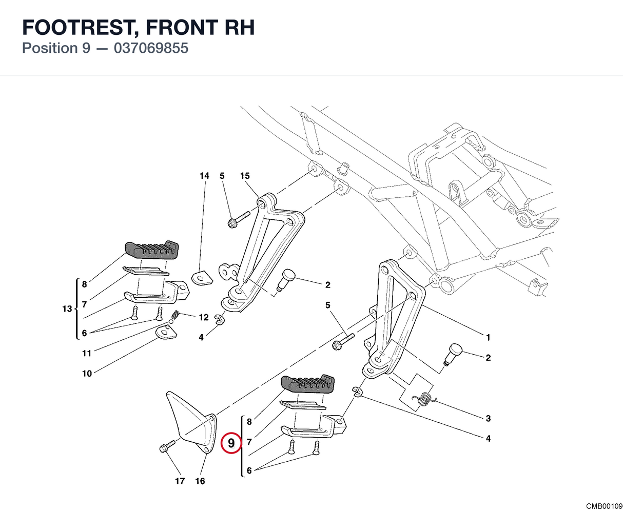 FOOTREST, FRONT RH
