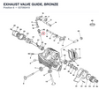 EXHAUST VALVE GUIDE, BRONZE