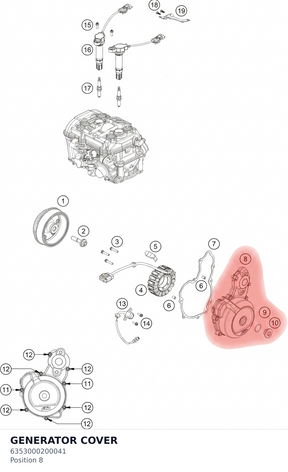 Diagram preview: GENERATOR COVER (6353000200041)