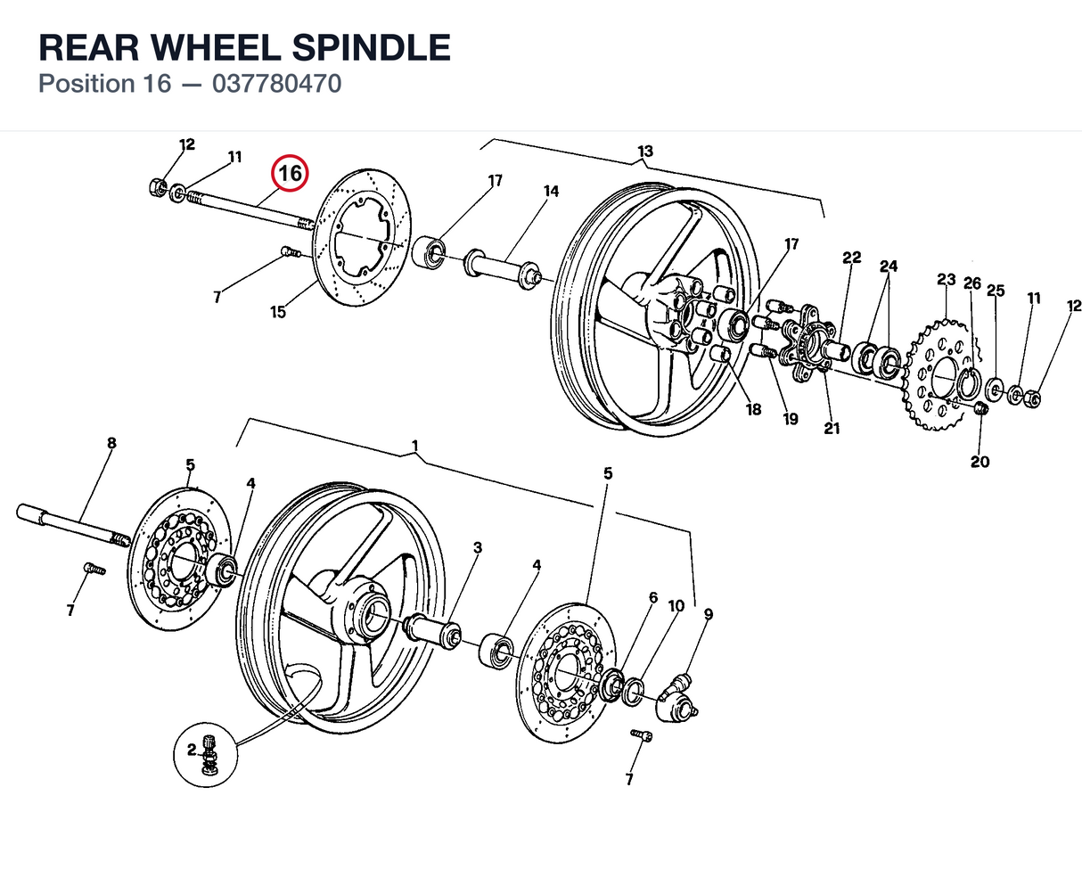 REAR WHEEL SPINDLE