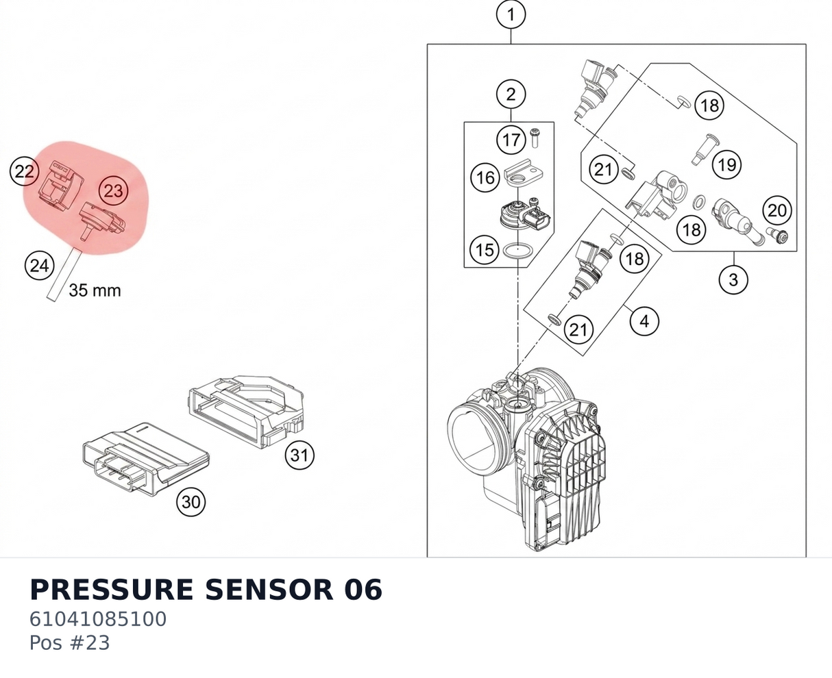 Diagram preview: PRESSURE SENSOR 06 (61041085100)