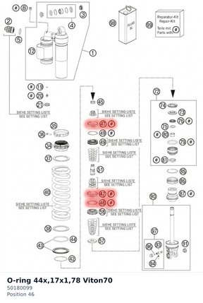 Diagram preview: O-ring 44x,17x1,78 Viton70 (50180099)