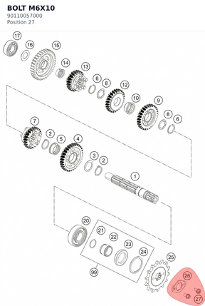 Diagram preview: BOLT M6X10 (90110057000)