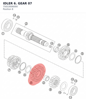 Diagram preview: IDLER 6. GEAR               07 (75033006000)