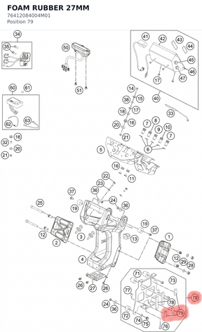 Diagram preview: FOAM RUBBER 27MM (76412084004M01)