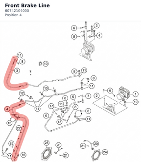 Diagram preview: Front Brake Line (60742104000)