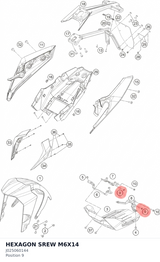 Diagram preview: HEXAGON SREW M6X14 (J025060144)