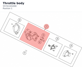 Diagram preview: Throttle body (55741101000)