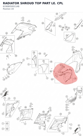 Diagram preview: RADIATOR SHROUD TOP PART LE. CPL (61908050011AB)