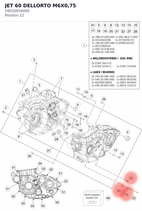 Diagram preview: JET 60 DELLORTO M6X0,75 (59030054000)
