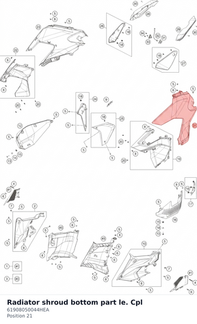 Diagram preview: Radiator shroud bottom part le. Cpl (61908050044HEA)