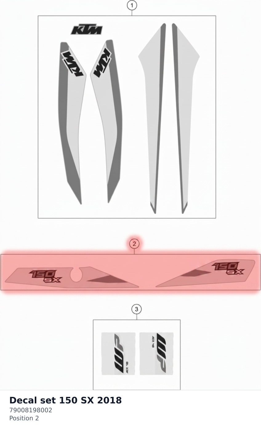 Diagram preview: Decal set 150 SX 2018 (79008198002)