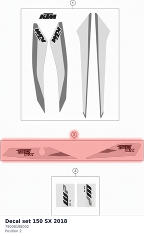 Diagram preview: Decal set 150 SX 2018 (79008198002)
