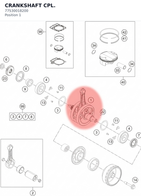 Diagram preview: CRANKSHAFT CPL. (77530018200)