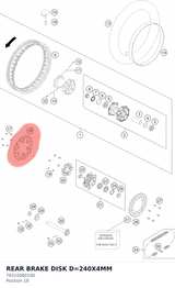 Diagram preview: REAR BRAKE DISK D=240X4MM (76510060100)