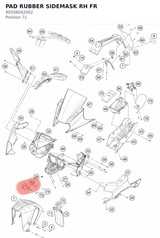 Diagram preview: PAD RUBBER SIDEMASK RH FR (90508042002)