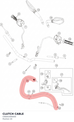 Diagram preview: CLUTCH CABLE (C66002090000)