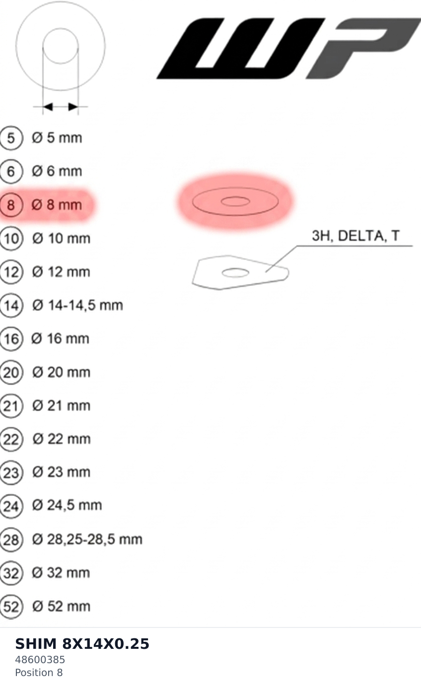 Diagram preview: SHIM 8X14X0.25 (48600385)