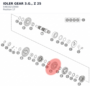 Diagram preview: IDLER GEAR 3.G., Z  25 (54833213000)