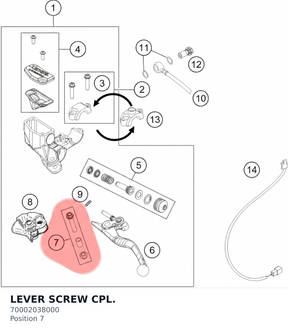 Diagram preview: LEVER SCREW CPL. (70002038000)