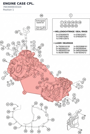 Diagram preview: ENGINE CASE CPL. (7603000033324)