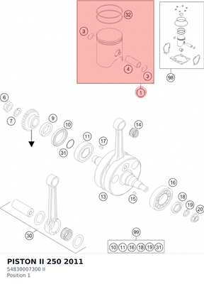 Diagram preview: PISTON II  250            2011 (54830007300 II)