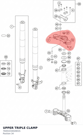 Diagram preview: UPPER TRIPLE CLAMP (7600103402801S)
