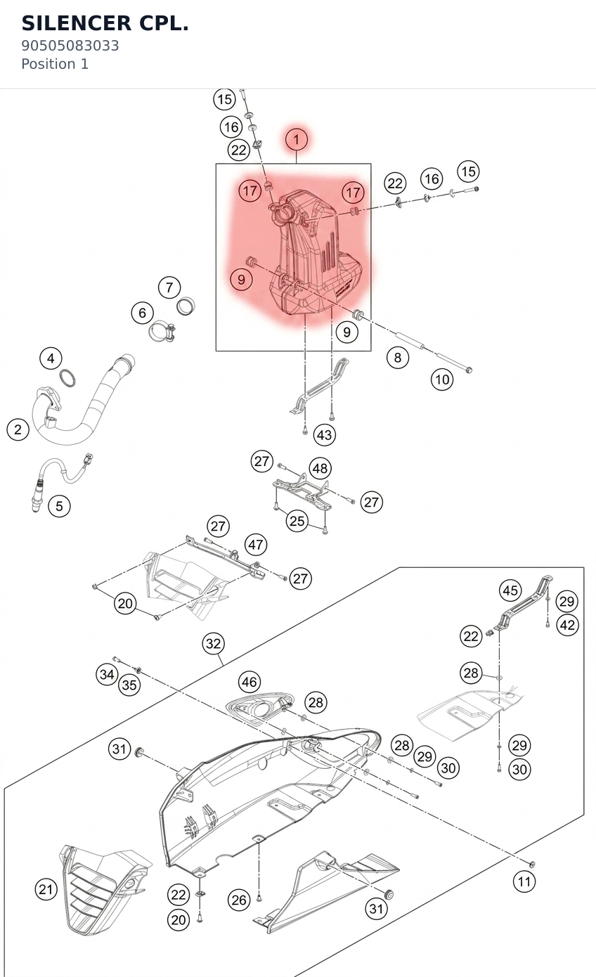 Diagram preview: SILENCER CPL. (90505083033)
