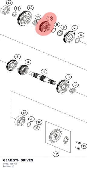 Diagram preview: GEAR 5TH DRIVEN (90233015000)