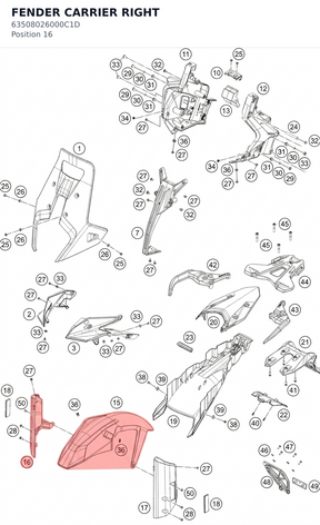 Diagram preview: FENDER CARRIER RIGHT (63508026000C1D)