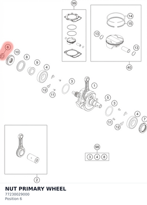 Diagram preview: NUT PRIMARY WHEEL (77230029000)