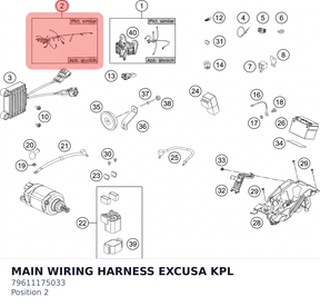 Diagram preview: MAIN WIRING HARNESS EXCUSA KPL (79611175033)