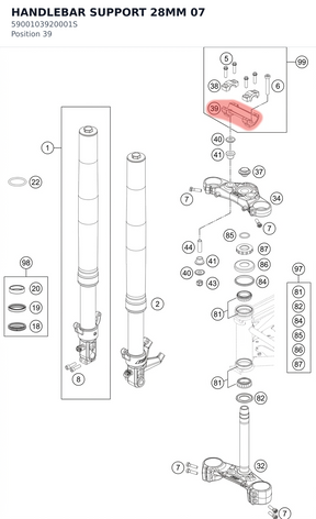 Diagram preview: HANDLEBAR SUPPORT 28MM      07 (5900103920001S)