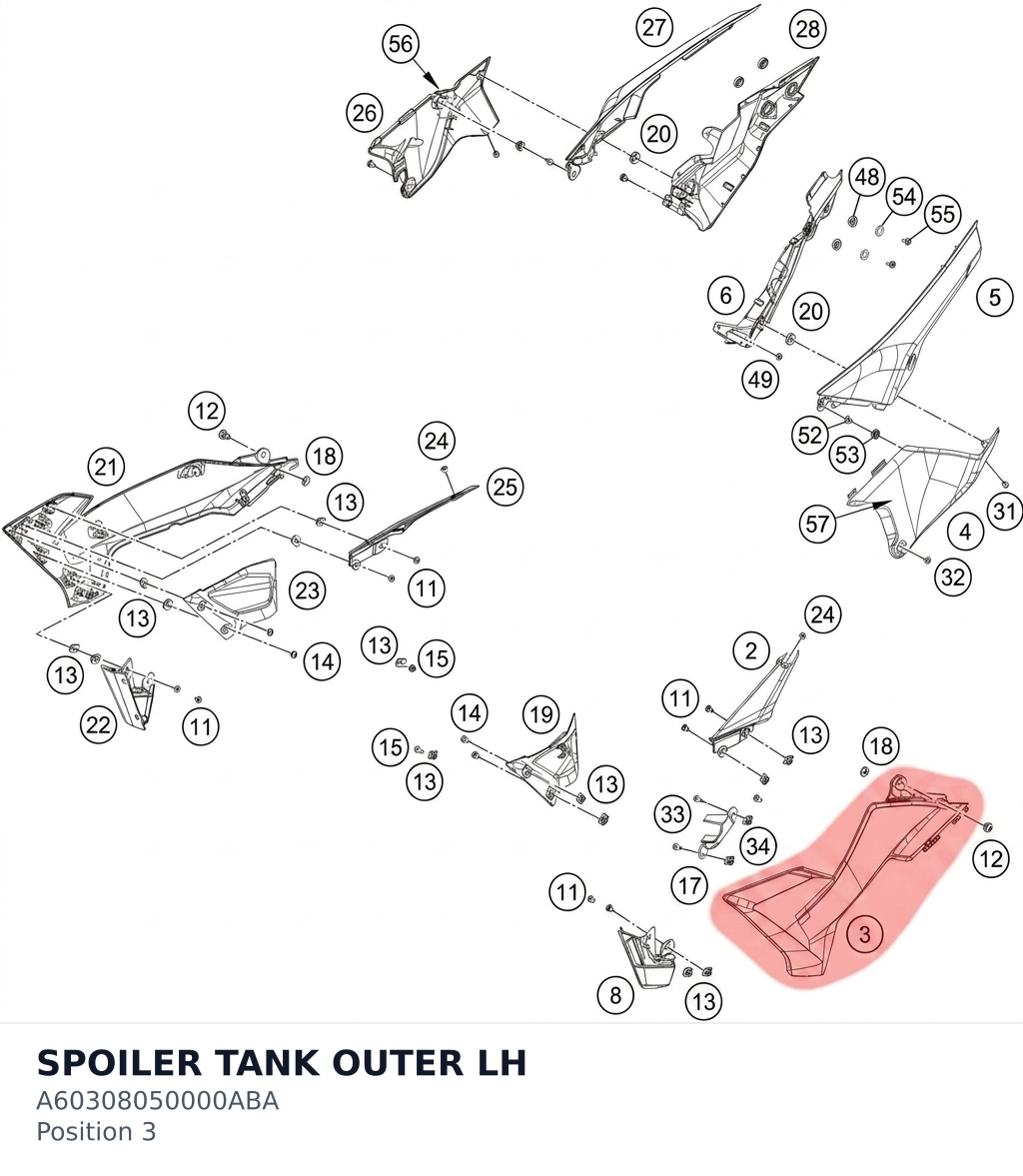 Diagram preview: SPOILER TANK OUTER LH (A60308050000ABA)