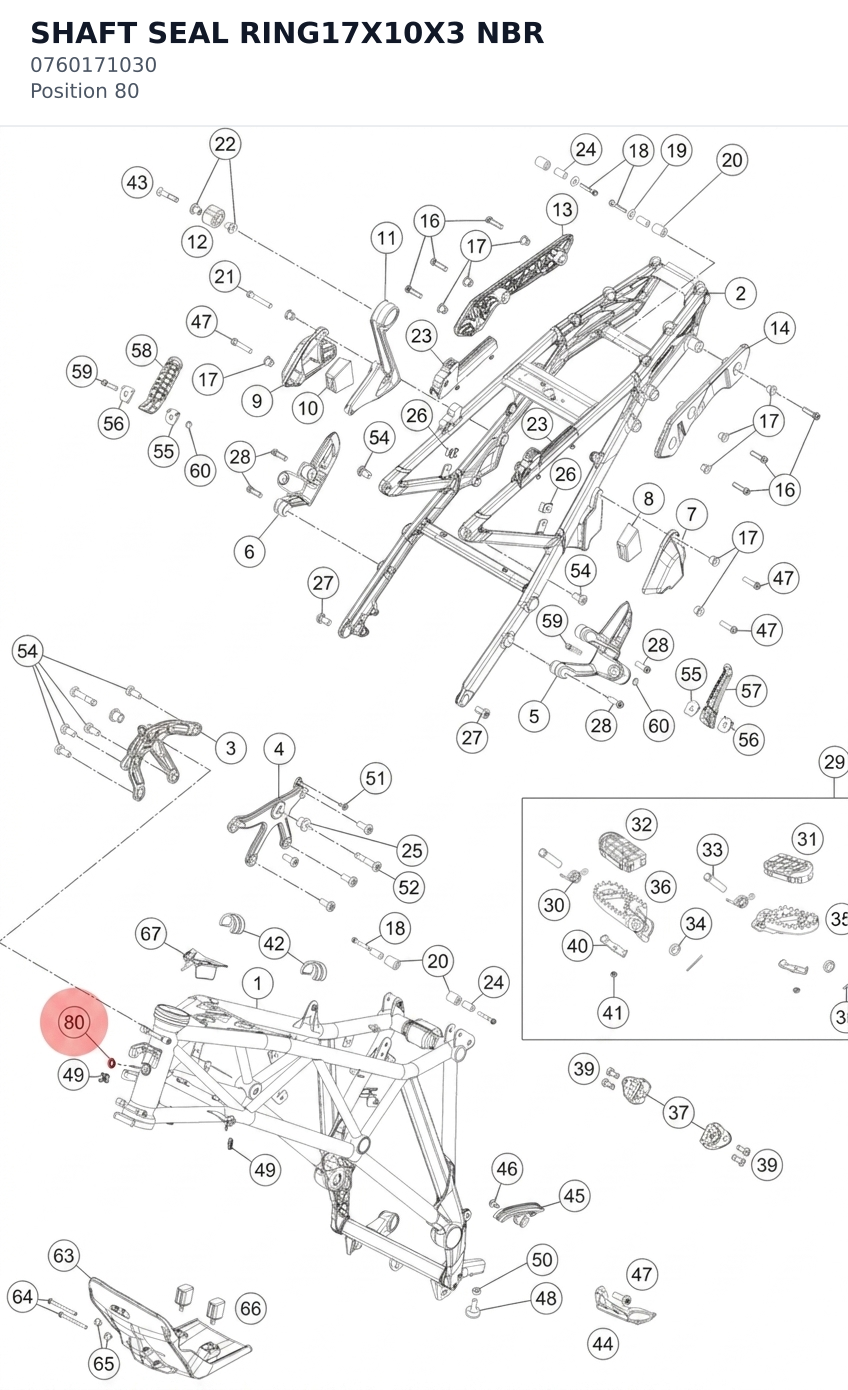 Diagram preview: SHAFT SEAL RING17X10X3 NBR (0760171030)