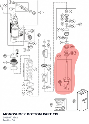 Diagram preview: MONOSHOCK BOTTOM PART CPL. (50180773SA1)