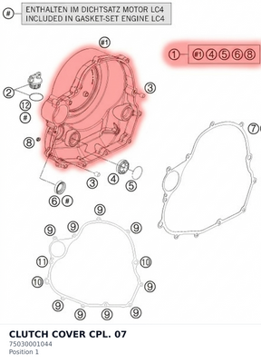 Diagram preview: CLUTCH COVER CPL.           07 (75030001044)