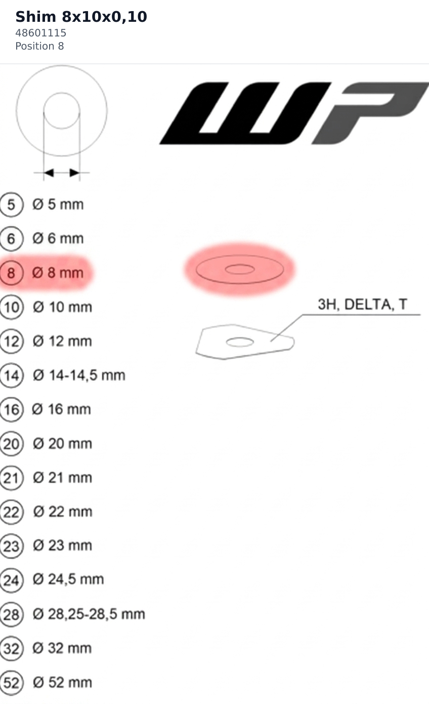 Diagram preview: Shim 8x10x0,10 (48601115)
