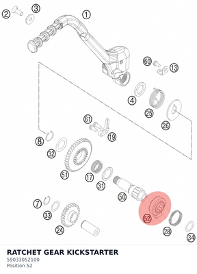 Diagram preview: RATCHET GEAR KICKSTARTER (59033052100)