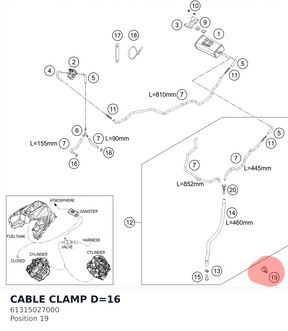 Diagram preview: CABLE CLAMP D=16 (61315027000)