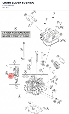 Diagram preview: CHAIN SLIDER BUSHING (69004060050)