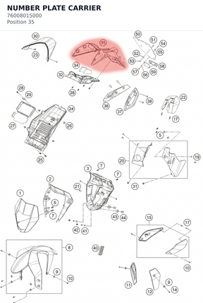 Diagram preview: NUMBER PLATE CARRIER (76008015000)