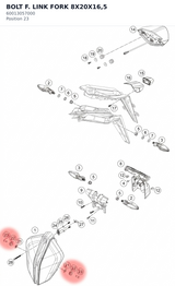 Diagram preview: BOLT F. LINK FORK 8X20X16,5 (60013057000)
