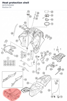 Diagram preview: Heat protection shell (60707045000)