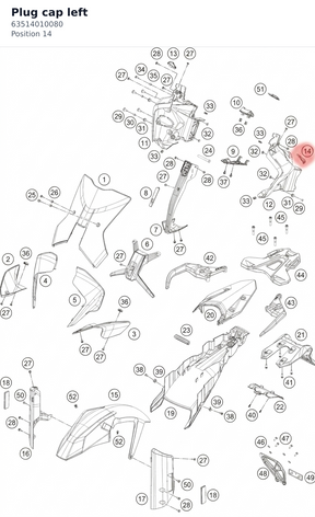 Diagram preview: Plug cap left (63514010080)