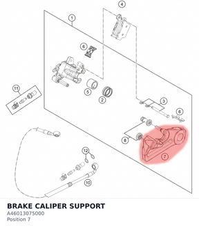 Diagram preview: BRAKE CALIPER SUPPORT (A46013075000)